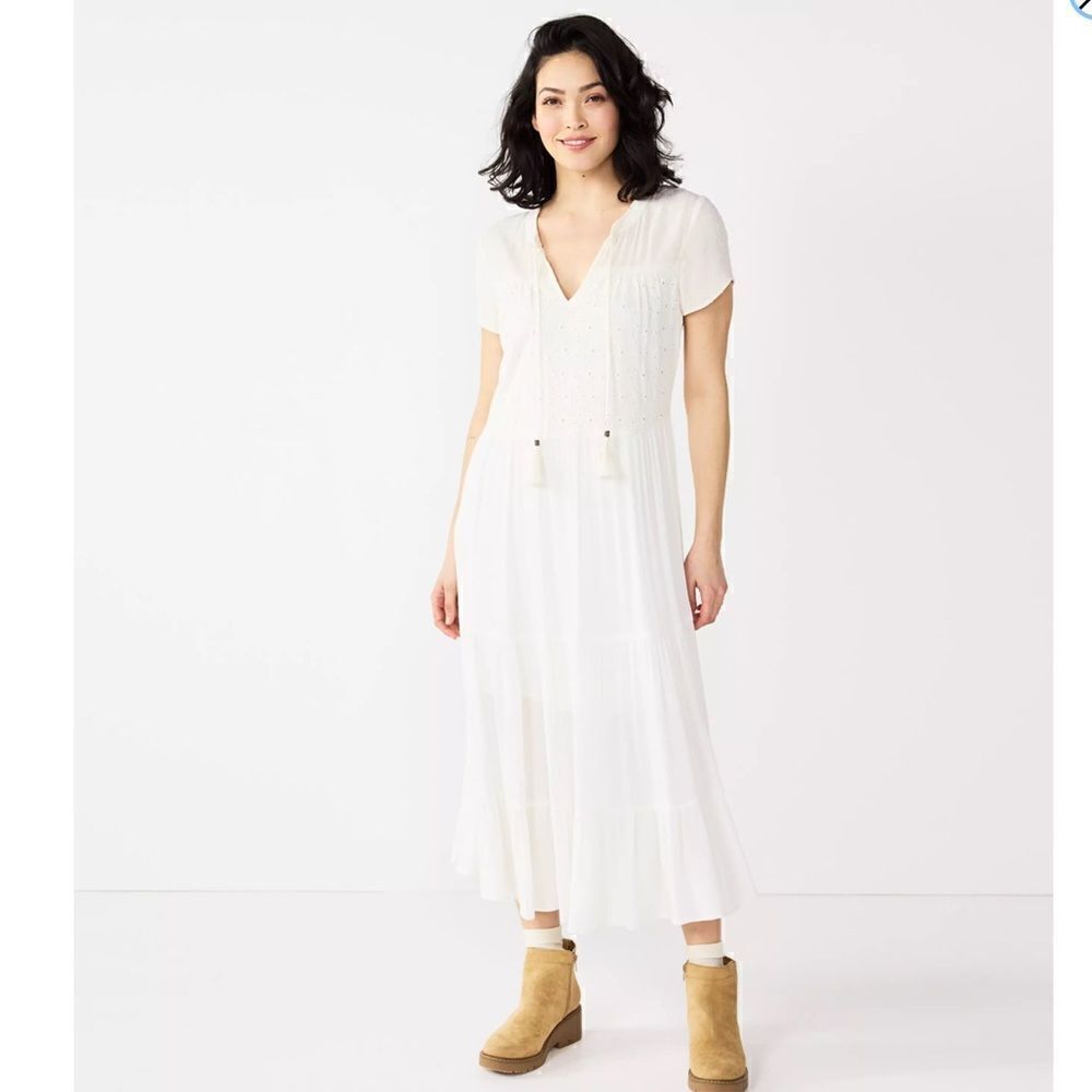 Take 50% OFF- Sonoma Goods For Life Women’s Maxi White Dress, Size-XXL